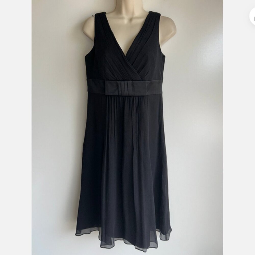 ANN TAYLOR Silk Cocktail Dress Size 4  Black